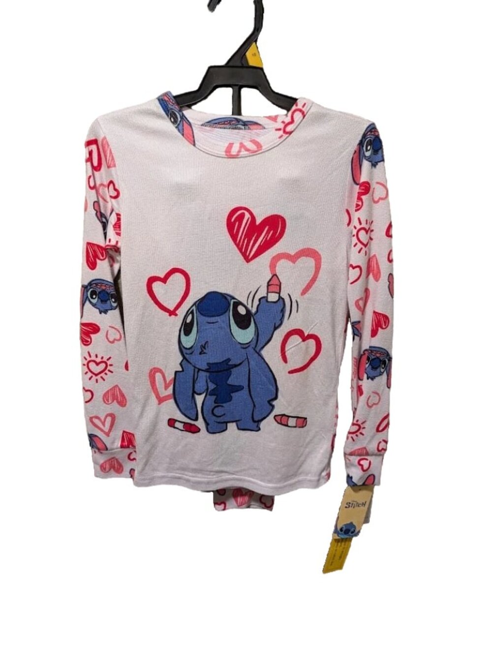 Lilo & Stitch Girls Valentines Day 2-Piece Long Sleeve Pajama Set